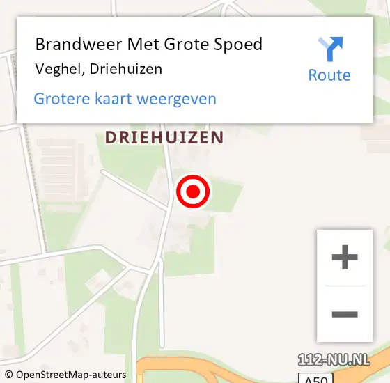 Locatie op kaart van de 112 melding: Brandweer Met Grote Spoed Naar Veghel, Driehuizen op 30 juni 2024 04:51