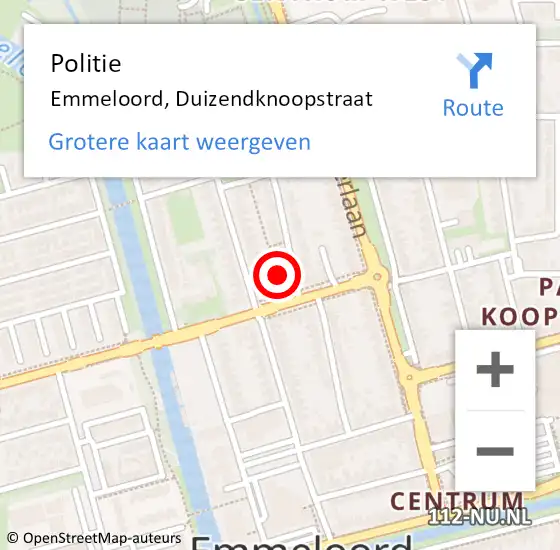 Locatie op kaart van de 112 melding: Politie Emmeloord, Duizendknoopstraat op 30 juni 2024 04:55