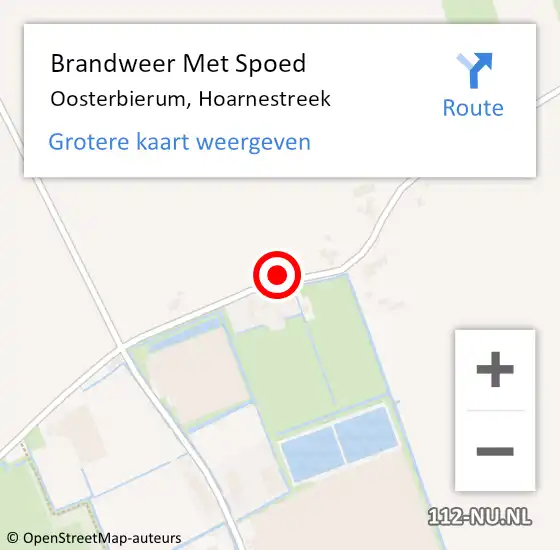 Locatie op kaart van de 112 melding: Brandweer Met Spoed Naar Oosterbierum, Hoarnestreek op 30 juni 2024 06:04