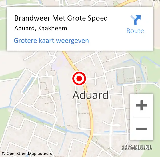 Locatie op kaart van de 112 melding: Brandweer Met Grote Spoed Naar Aduard, Kaakheem op 30 juni 2024 06:13