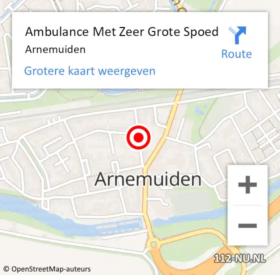 Locatie op kaart van de 112 melding: Ambulance Met Zeer Grote Spoed Naar Arnemuiden op 30 juni 2024 09:04