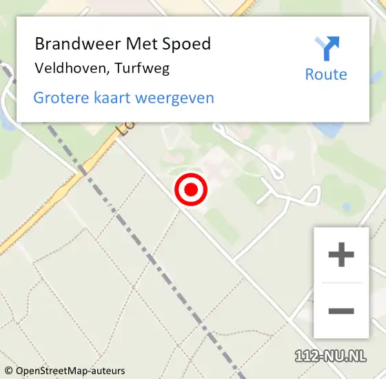 Locatie op kaart van de 112 melding: Brandweer Met Spoed Naar Veldhoven, Turfweg op 30 juni 2024 09:05