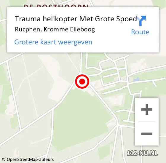 Locatie op kaart van de 112 melding: Trauma helikopter Met Grote Spoed Naar Rucphen, Kromme Elleboog op 30 juni 2024 09:40