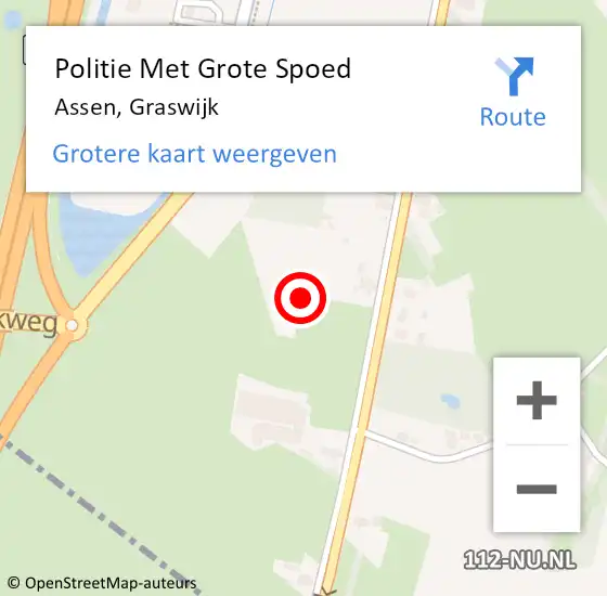 Locatie op kaart van de 112 melding: Politie Met Grote Spoed Naar Assen, Graswijk op 30 juni 2024 10:00