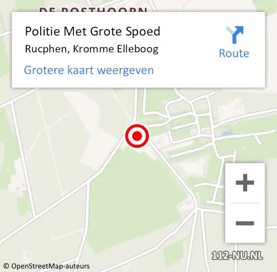 Locatie op kaart van de 112 melding: Politie Met Grote Spoed Naar Rucphen, Kromme Elleboog op 30 juni 2024 10:09