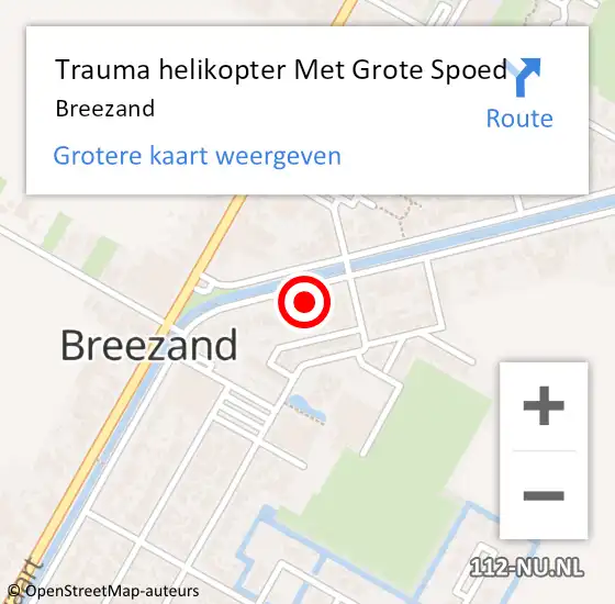 Locatie op kaart van de 112 melding: Trauma helikopter Met Grote Spoed Naar Breezand op 30 juni 2024 10:25