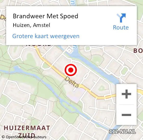 Locatie op kaart van de 112 melding: Brandweer Met Spoed Naar Huizen, Amstel op 30 juni 2024 11:34