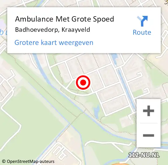 Locatie op kaart van de 112 melding: Ambulance Met Grote Spoed Naar Badhoevedorp, Kraayveld op 30 juni 2024 11:35