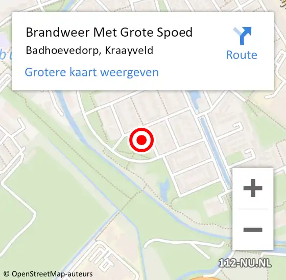 Locatie op kaart van de 112 melding: Brandweer Met Grote Spoed Naar Badhoevedorp, Kraayveld op 30 juni 2024 11:35
