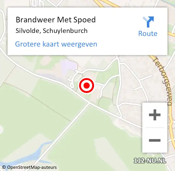 Locatie op kaart van de 112 melding: Brandweer Met Spoed Naar Silvolde, Laan van Schuylenburch op 11 oktober 2014 11:07