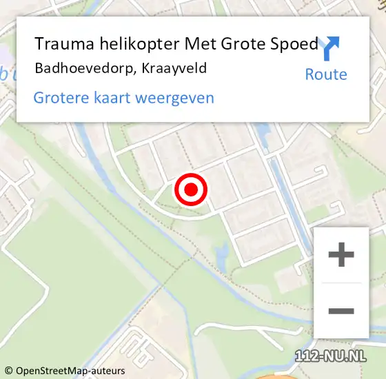 Locatie op kaart van de 112 melding: Trauma helikopter Met Grote Spoed Naar Badhoevedorp, Kraayveld op 30 juni 2024 12:08