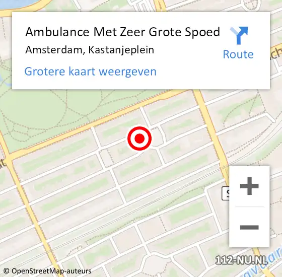 Locatie op kaart van de 112 melding: Ambulance Met Zeer Grote Spoed Naar Amsterdam, Kastanjeplein op 30 juni 2024 12:27