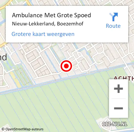 Locatie op kaart van de 112 melding: Ambulance Met Grote Spoed Naar Nieuw-Lekkerland, Boezemhof op 30 juni 2024 12:29