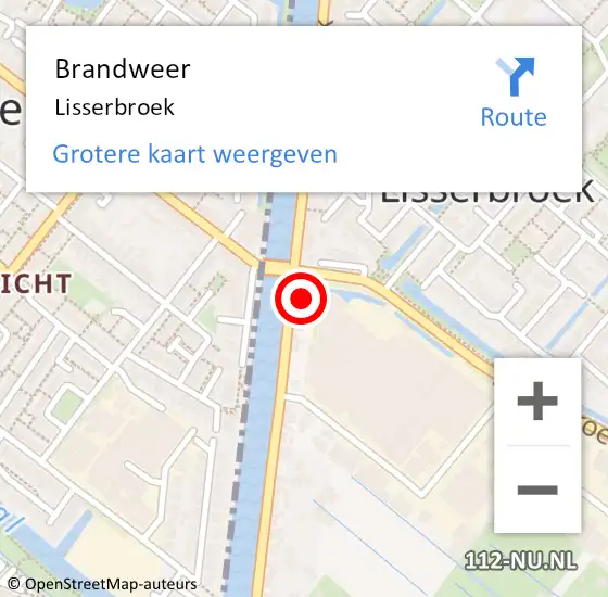 Locatie op kaart van de 112 melding: Brandweer Lisserbroek op 30 juni 2024 12:49