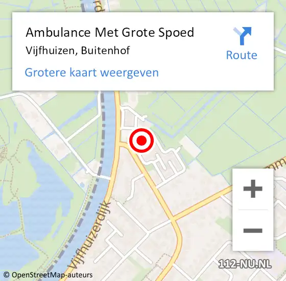 Locatie op kaart van de 112 melding: Ambulance Met Grote Spoed Naar Vijfhuizen, Buitenhof op 30 juni 2024 13:26
