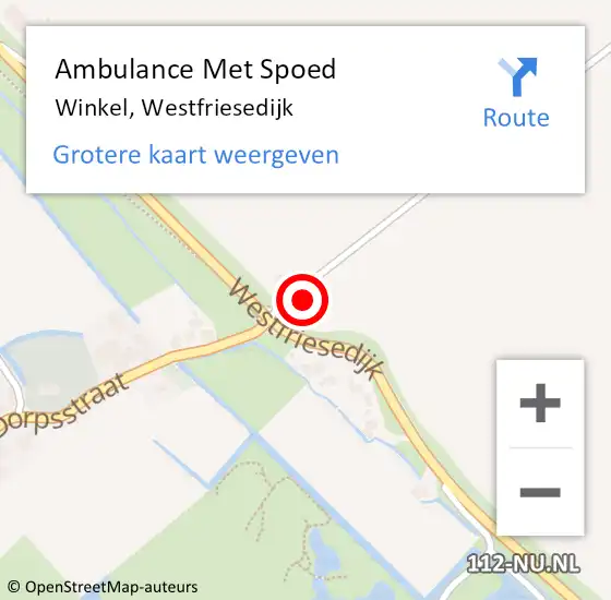 Locatie op kaart van de 112 melding: Ambulance Met Spoed Naar Winkel, Westfriesedijk op 30 juni 2024 13:30