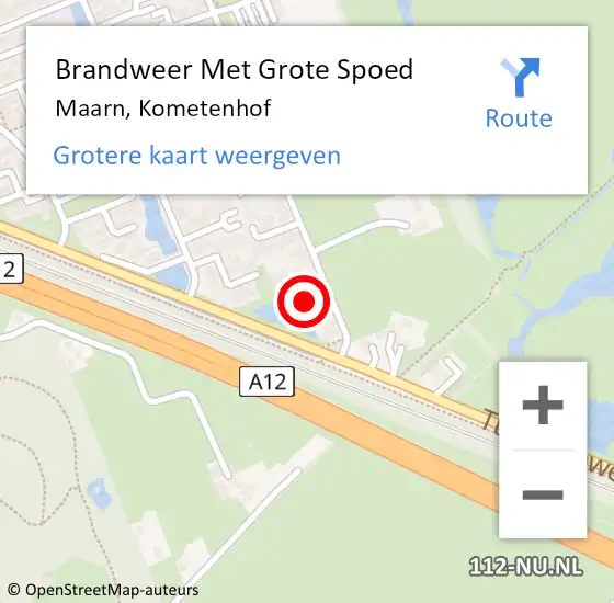 Locatie op kaart van de 112 melding: Brandweer Met Grote Spoed Naar Maarn, Kometenhof op 30 juni 2024 13:32