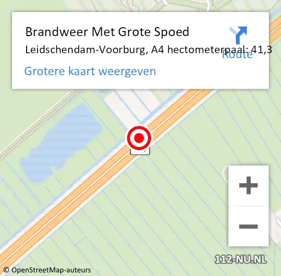 Locatie op kaart van de 112 melding: Brandweer Met Grote Spoed Naar Leidschendam-Voorburg, A4 hectometerpaal: 41,3 op 30 juni 2024 14:28