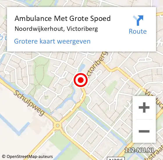 Locatie op kaart van de 112 melding: Ambulance Met Grote Spoed Naar Noordwijkerhout, Victoriberg op 30 juni 2024 14:44