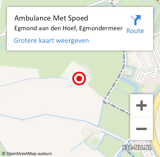 Locatie op kaart van de 112 melding: Ambulance Met Spoed Naar Egmond aan den Hoef, Egmondermeer op 30 juni 2024 14:51