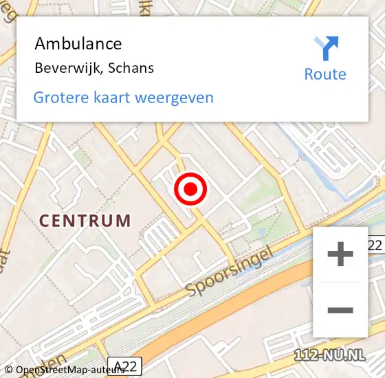 Locatie op kaart van de 112 melding: Ambulance Beverwijk, Schans op 30 juni 2024 16:20