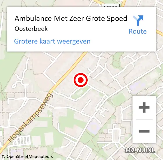 Locatie op kaart van de 112 melding: Ambulance Met Zeer Grote Spoed Naar Renkum op 30 juni 2024 17:02
