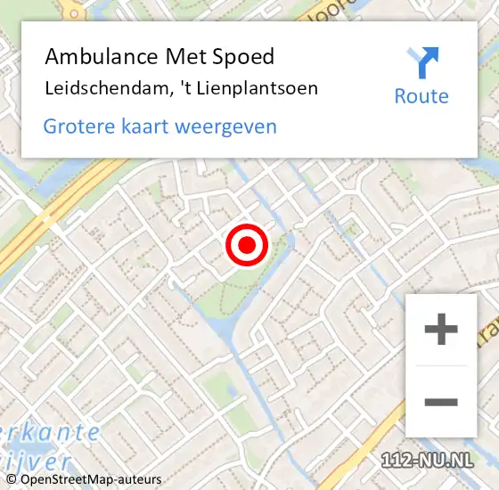 Locatie op kaart van de 112 melding: Ambulance Met Spoed Naar Leidschendam, 't Lienplantsoen op 30 juni 2024 17:04