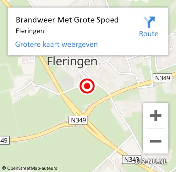 Locatie op kaart van de 112 melding: Brandweer Met Grote Spoed Naar Fleringen op 30 juni 2024 17:09