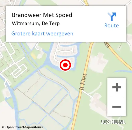 Locatie op kaart van de 112 melding: Brandweer Met Spoed Naar Witmarsum, De Terp op 30 juni 2024 17:29