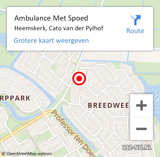 Locatie op kaart van de 112 melding: Ambulance Met Spoed Naar Heemskerk, Cato van der Pylhof op 30 juni 2024 17:42