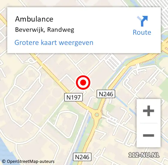 Locatie op kaart van de 112 melding: Ambulance Beverwijk, Randweg op 30 juni 2024 17:43