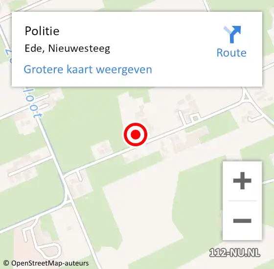 Locatie op kaart van de 112 melding: Politie Ede, Nieuwesteeg op 30 juni 2024 17:46