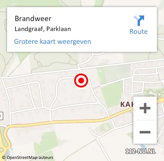 Locatie op kaart van de 112 melding: Brandweer Landgraaf, Parklaan op 11 oktober 2014 11:42