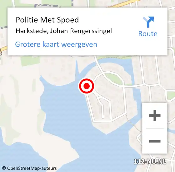 Locatie op kaart van de 112 melding: Politie Met Spoed Naar Harkstede, Johan Rengerssingel op 30 juni 2024 17:49