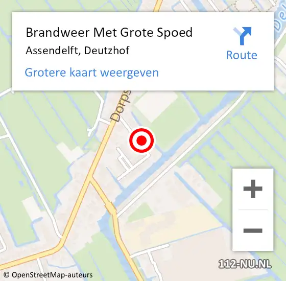 Locatie op kaart van de 112 melding: Brandweer Met Grote Spoed Naar Assendelft, Deutzhof op 30 juni 2024 18:05