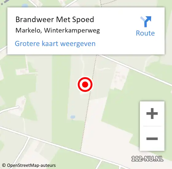 Locatie op kaart van de 112 melding: Brandweer Met Spoed Naar Markelo, Winterkamperweg op 30 juni 2024 18:27