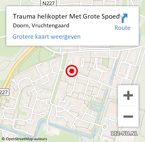 Locatie op kaart van de 112 melding: Trauma helikopter Met Grote Spoed Naar Doorn, Vruchtengaard op 30 juni 2024 19:12