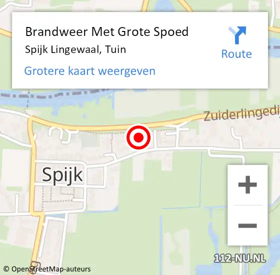 Locatie op kaart van de 112 melding: Brandweer Met Grote Spoed Naar Spijk Lingewaal, Tuin op 30 juni 2024 19:27