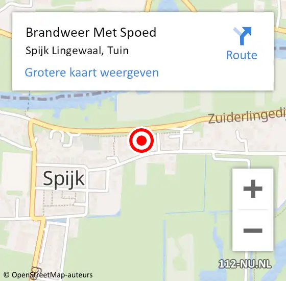 Locatie op kaart van de 112 melding: Brandweer Met Spoed Naar Spijk Lingewaal, Tuin op 30 juni 2024 19:50