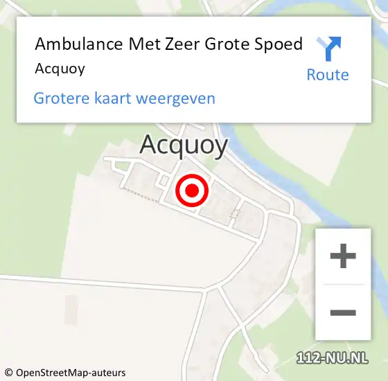 Locatie op kaart van de 112 melding: Ambulance Met Zeer Grote Spoed Naar Acquoy op 30 juni 2024 20:18