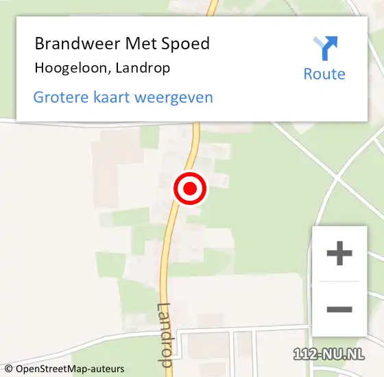 Locatie op kaart van de 112 melding: Brandweer Met Spoed Naar Hoogeloon, Landrop op 30 juni 2024 20:33