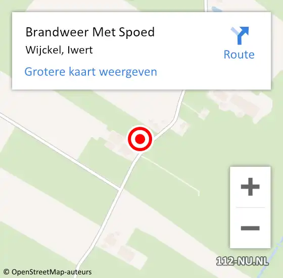 Locatie op kaart van de 112 melding: Brandweer Met Spoed Naar Wijckel, Iwert op 30 juni 2024 21:10