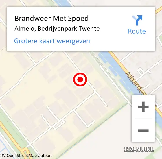 Locatie op kaart van de 112 melding: Brandweer Met Spoed Naar Almelo, Bedrijvenpark Twente op 30 juni 2024 21:39