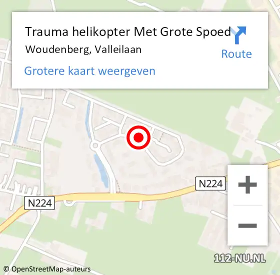 Locatie op kaart van de 112 melding: Trauma helikopter Met Grote Spoed Naar Woudenberg, Valleilaan op 30 juni 2024 22:12
