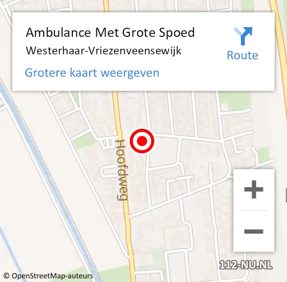 Locatie op kaart van de 112 melding: Ambulance Met Grote Spoed Naar Westerhaar-Vriezenveensewijk op 30 juni 2024 22:17