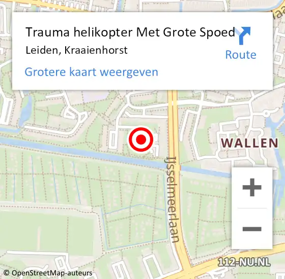 Locatie op kaart van de 112 melding: Trauma helikopter Met Grote Spoed Naar Leiden, Kraaienhorst op 30 juni 2024 23:03
