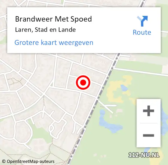 Locatie op kaart van de 112 melding: Brandweer Met Spoed Naar Laren, Stad en Lande op 30 juni 2024 23:22