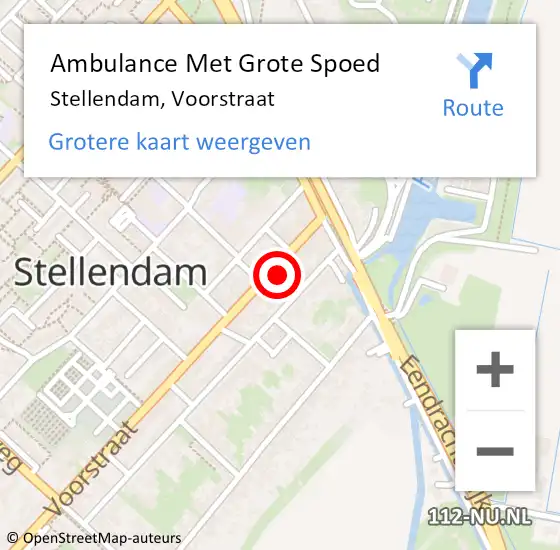 Locatie op kaart van de 112 melding: Ambulance Met Grote Spoed Naar Stellendam, Voorstraat op 1 juli 2024 00:09