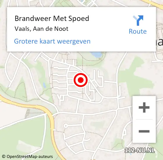 Locatie op kaart van de 112 melding: Brandweer Met Spoed Naar Vaals, Aan de Noot op 1 juli 2024 00:55