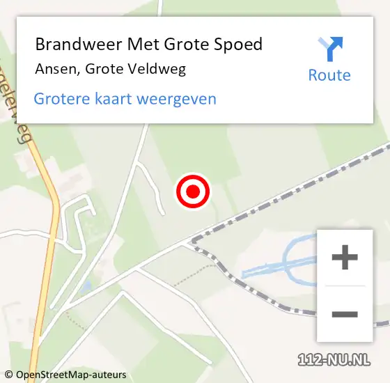 Locatie op kaart van de 112 melding: Brandweer Met Grote Spoed Naar Ansen, Grote Veldweg op 1 juli 2024 01:24